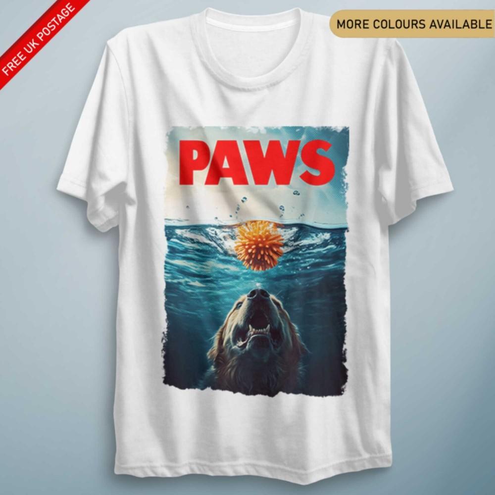 Paws Dog T Shirt Unisex Movie Poster 70s 80s Shark Movie Film Retro Tee Funny S