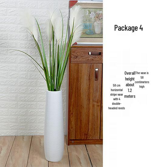 Large Modern Nordic Ceramic Floor Vase: Black & White Minimalist Design for Dried Flowers and French Arrangements In Living Room