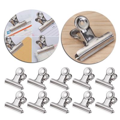 10 pezzi in metallo Bulldog Grip Clip Sigillante per alimenti Morsetto per sacchetti Documenti cartacei Raccoglitore di biglietti