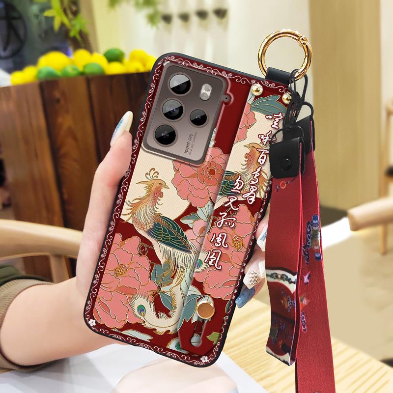 Schmutzabweisende Handyhülle für ältere Damen für HTC U23 Pro/U23 Ring Silikon Stoßfest Umhängeband Armband Staubdicht Langlebig