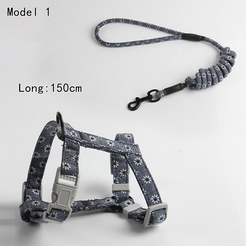 Cat and Dog Harness and Leash Set Adjustable Small Dog Vest Anti-escape Leash for Walking Cats and Dogs Pet Supplies