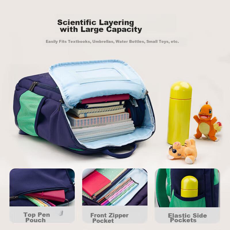 Lark Pad Backpack for Primary School Students, Boys And Girls Grades 1-3, Lightweight Spine-Protecting