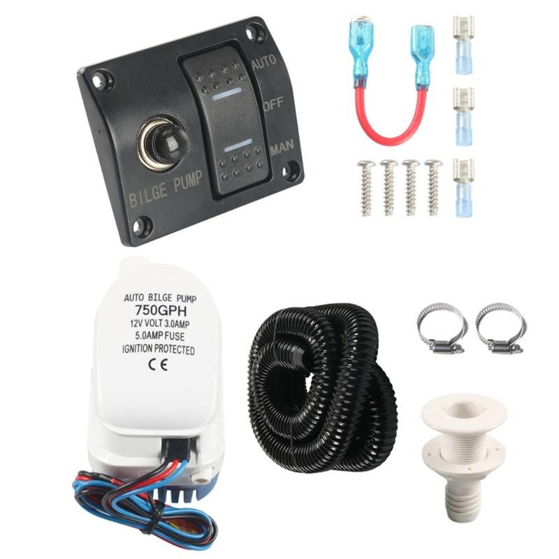 Bilge Pump Drain Kit Marine Bilge Pump Automatic Operation 1100GPH 750GPH For Sailboats Fishing Vessels