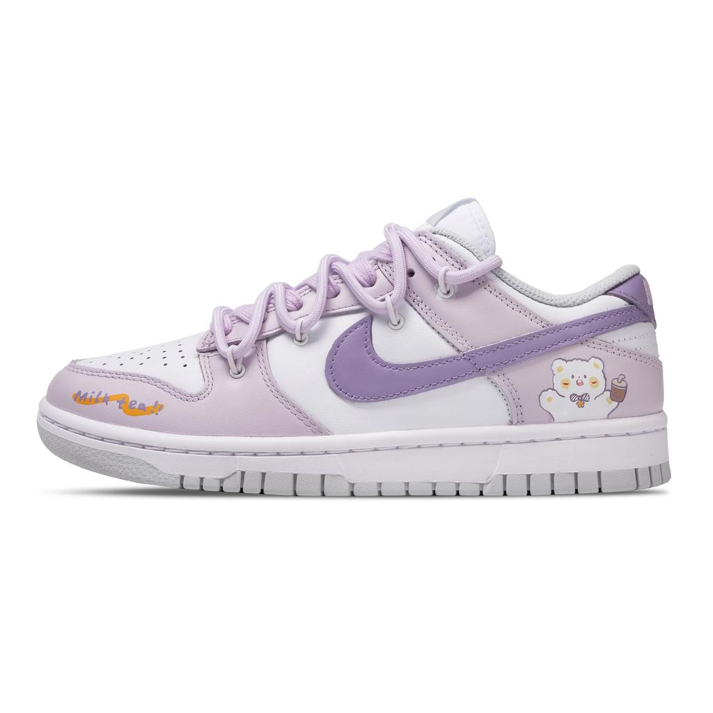 Nike Dunk Slip Resistant Abrasion Resistant Low top Skateboard Shoes Women's Light Lavender DD1503-103(Team717-)