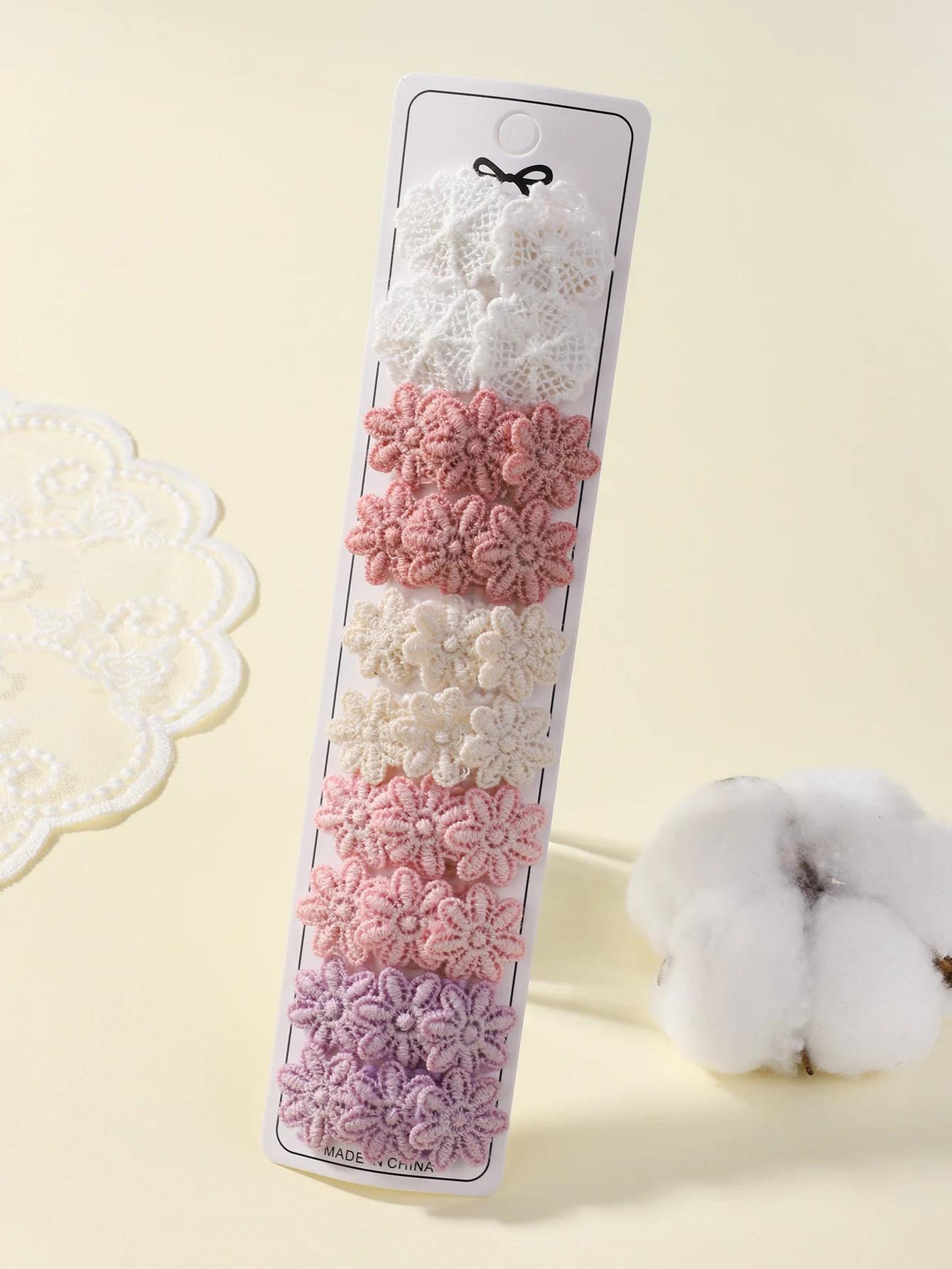 

10Pcs/Set Cute Fabric Hair Clip Bb Clip Five Petals Flower Hair Accessories Hairpins Material Handmade Diy Accessories Gifts