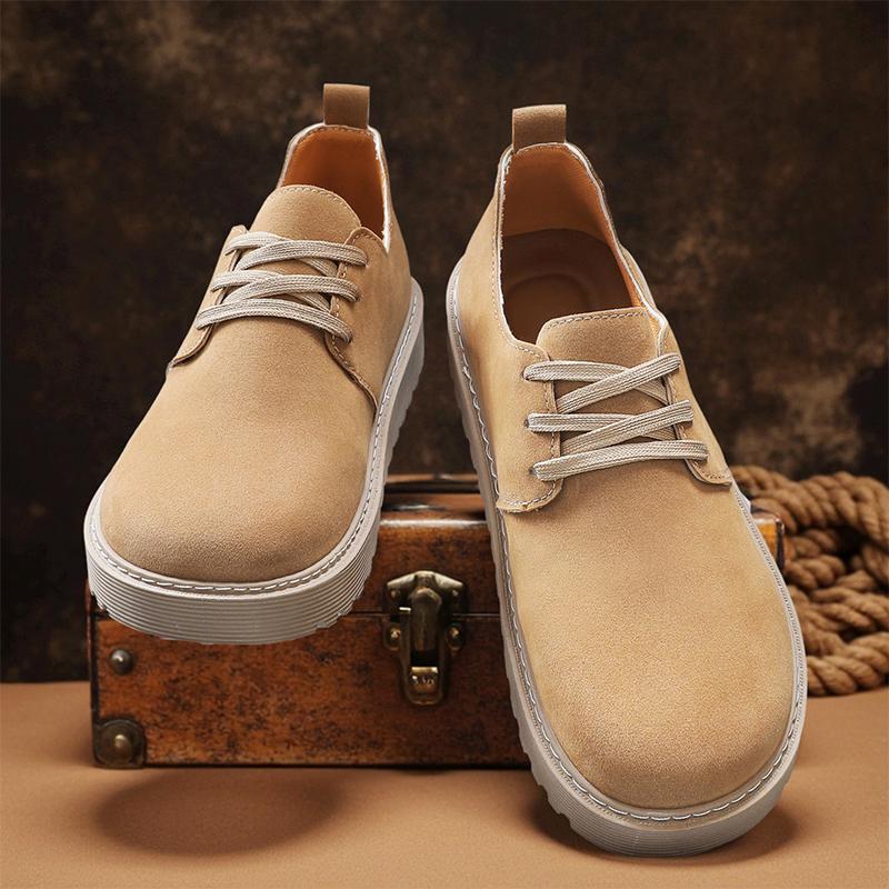 

Fashion New Arrival! 2025 Popular Men s Beige Suede Loafers Comfortable Thick Soled Non Slip Casual Shoes Outdoor Walking Fashion Shoes 39