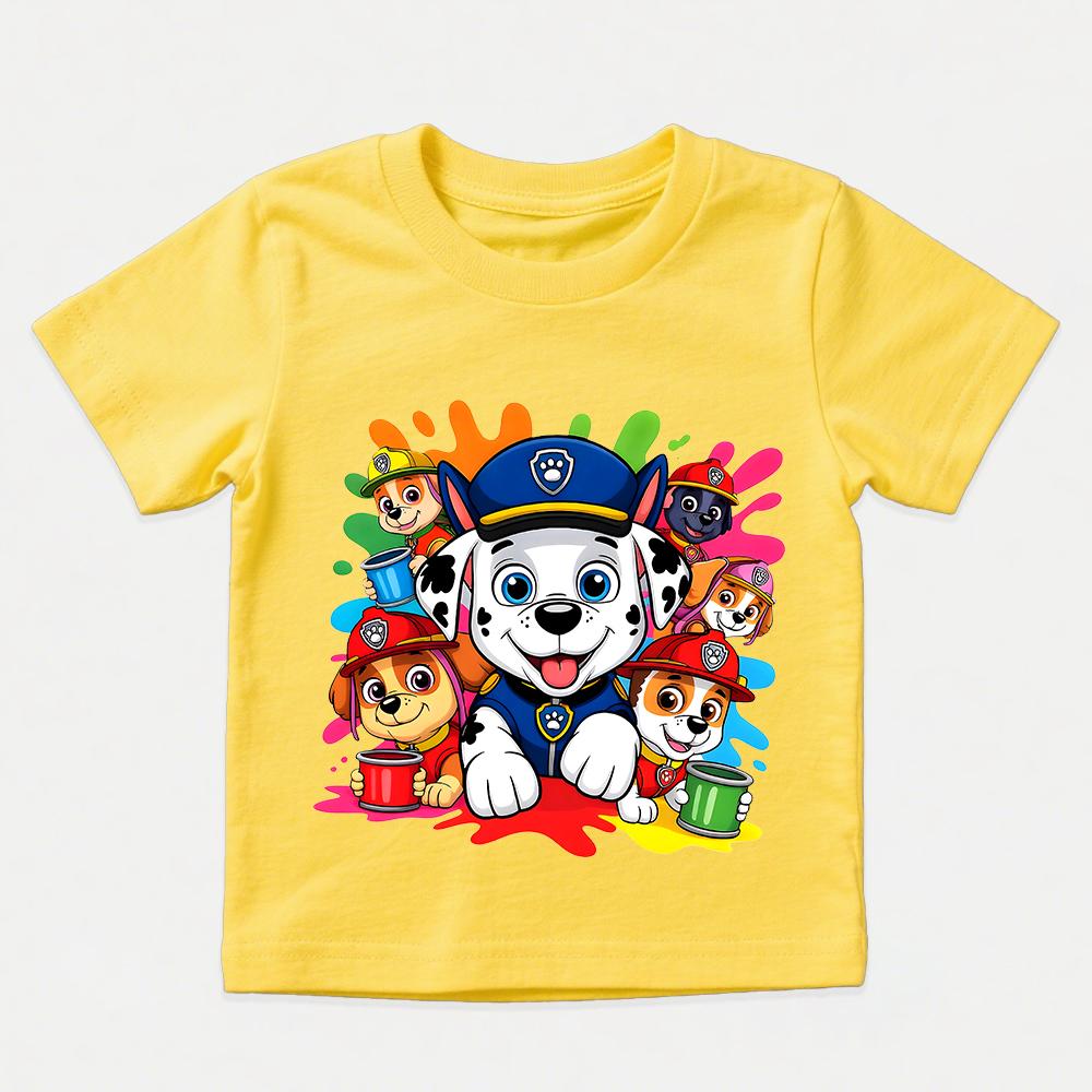 Paw Patrol Children's Print T-Shirt Casual Boys and Girls Short-Sleeve Summer Clothes