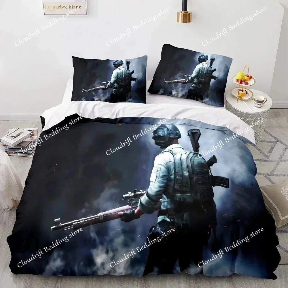 Game PUBG Bedding Set Single Twin Full Queen King Size Bed Set Aldult Kid Bedroom 3D Print Duvetcover Sets for Men Women