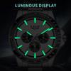 LIGE Unique Dial Quartz Man Watch Stainless Steel Business Luxury Clocks 24-Hour Moon Phase Waterproof Date Week Watches