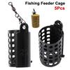 5Pcs Fishing Tackle Fishing Feeder Cage Round Square Trap Bait Basket New Fishings Lure Cage