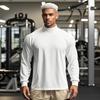 Men's Oversized Long Sleeve Running T-Shirts Loose Turtleneck Dropped Shoulder Sports Fitness T Shirt Gym Bodybuilding Tops Tees