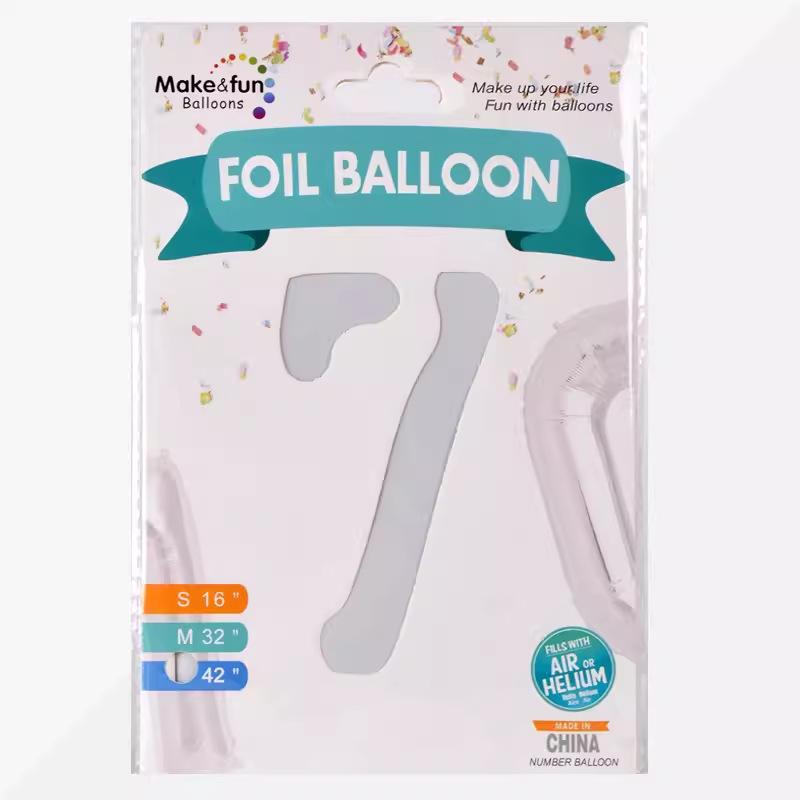 42-inch Matte White Nylon Number Balloon for Birthday or Wedding Decoration