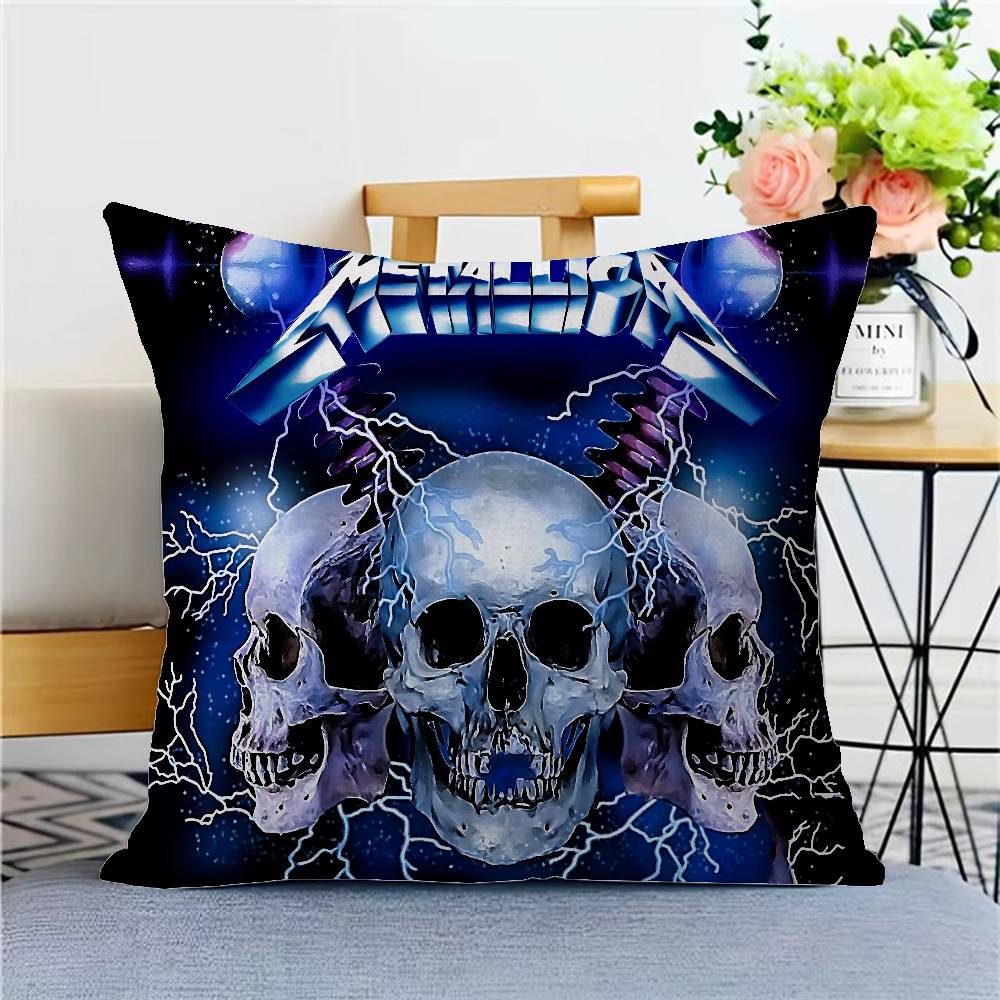 M-Metallica Cushion Cover Polyester Sofa Cushions Decorative Throw Pillows Home Decoration Pillowcover