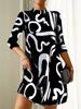 European and American Autumn New Fashion Printed Dress Women's Spot