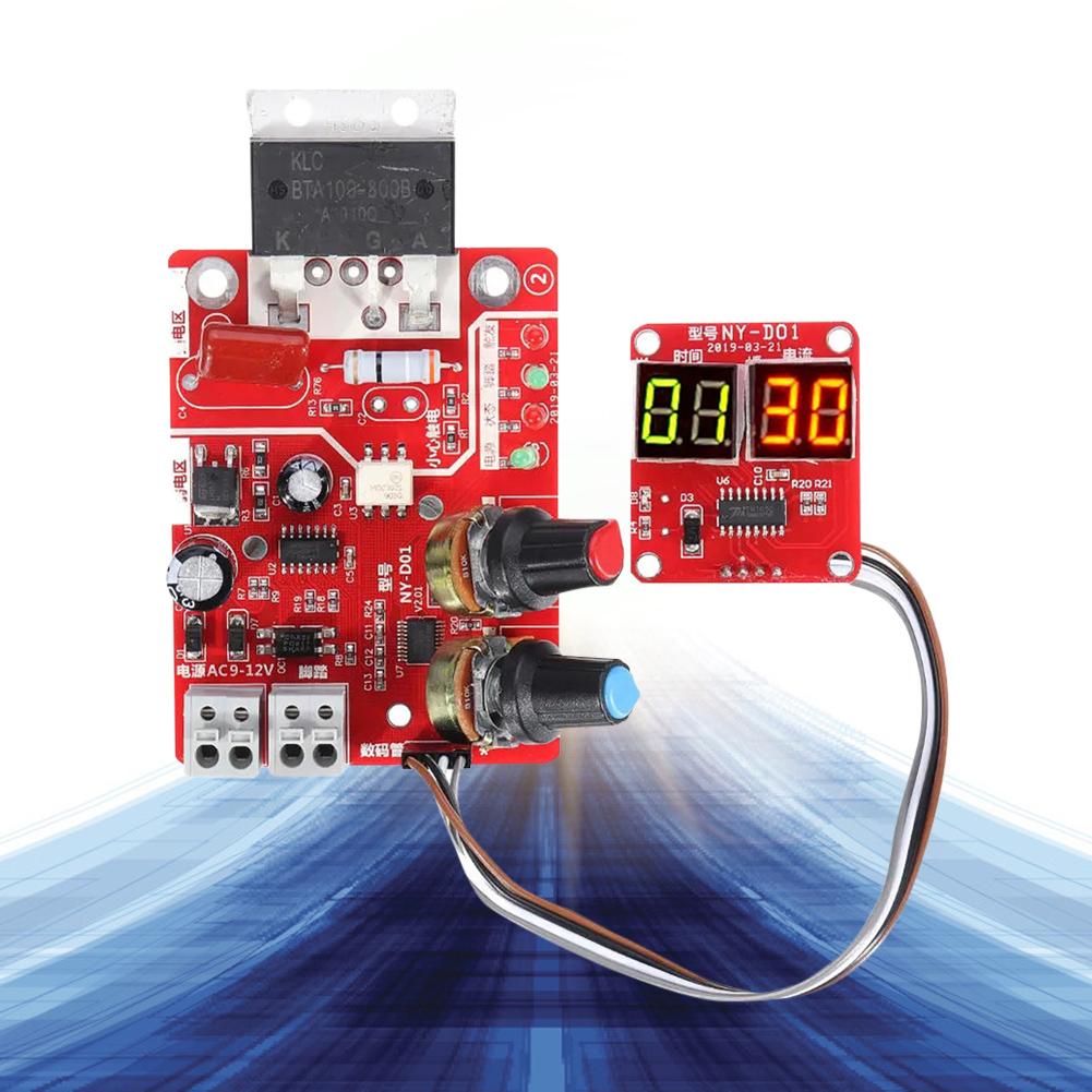 Spot Welding Machine Control Board Adjustable Time Current Transformer Controller Board Digital Display DIY Battery Accessories