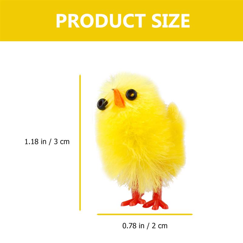 6Pcs Easter Decor Miniature Chicks Realistics Chick Figurine Baby Chick Plastic Yellow Chicks Easter Table Ornaments Decoration