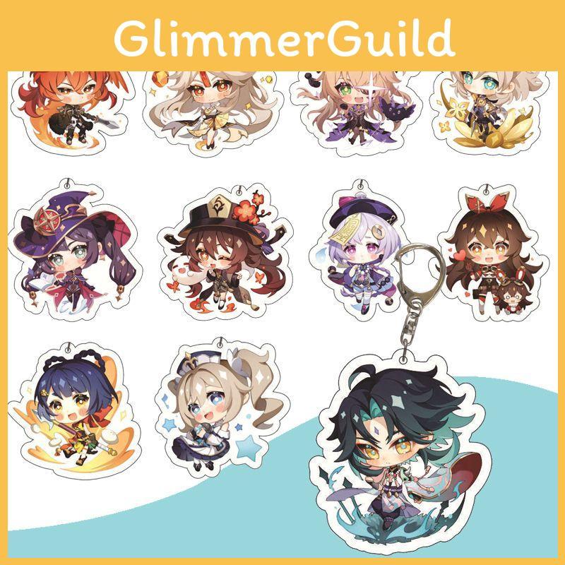 Original Genshin Impact Game Character Cover Acrylic Cute Keychain Charm For Fans