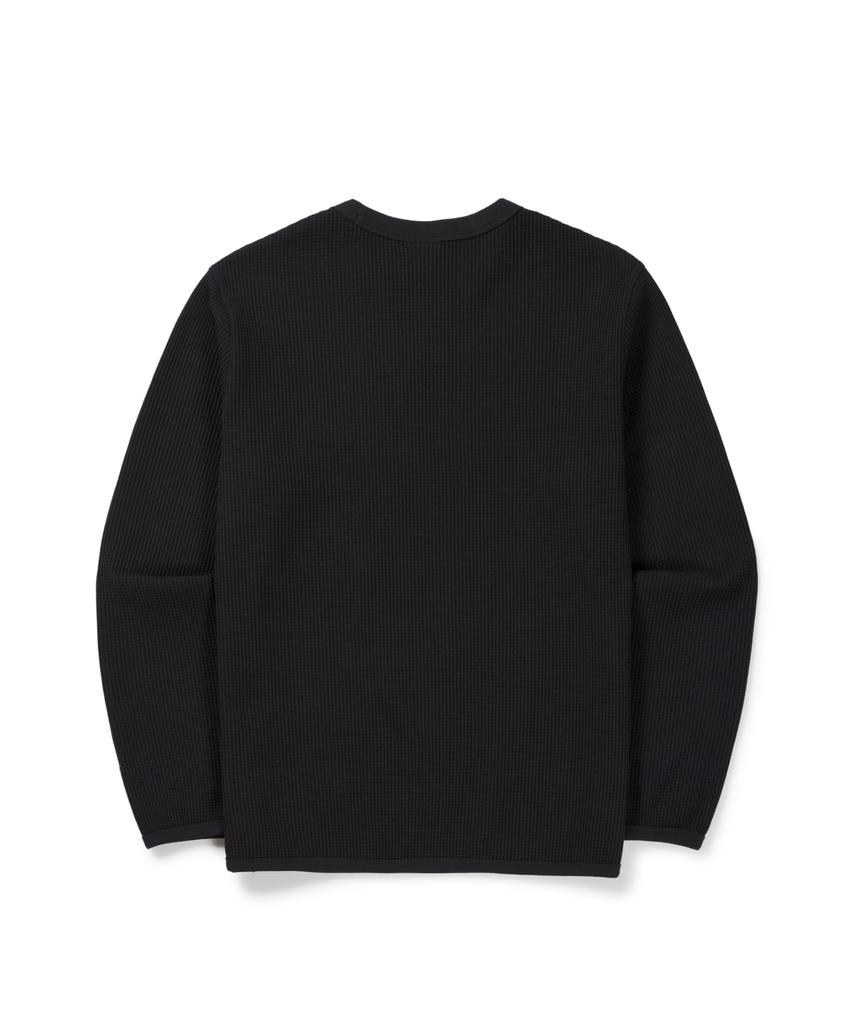 SNOWPEAK APPAREL Teijin Delta Peak Waffle Sweatshirt (S26Futht16) Black