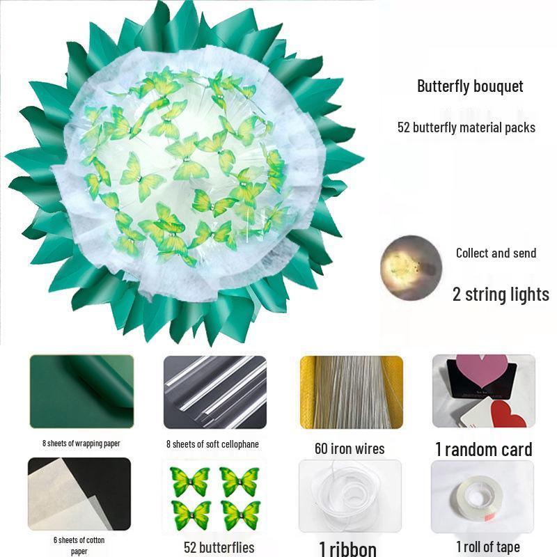 Cross-border Valentine's Day Butterfly Bouquet DIY Kit - Handmade Gift for Girls & Besties.