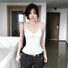 Korean White Sweet Polka Dot Ruffle Hem Sling Vest Women's Spring New Inner Sleeveless Stacked Top