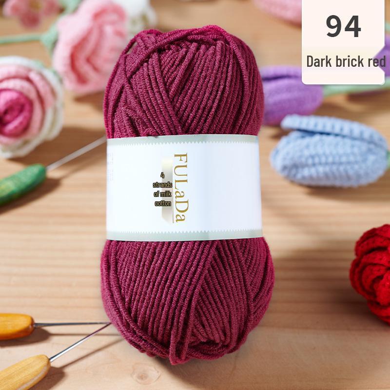 Baby 4-fädig gekämmte Milchbaumwollgarnknäuel zum Handstricken & Häkeln - DIY Puppe, Pullover, Schal Materialpaket