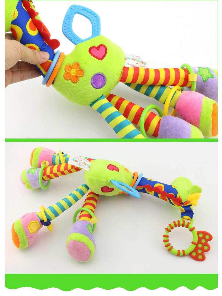 Happy Monkey Giraffe Stroller Hanging Soothing Toy for Newborns