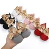 Comfortable Baby Bowknot Shoes with Magic Tape, Super Soft for Newborns and Toddlers Aged 0-1 Year