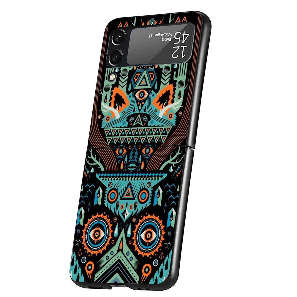 Mayan Stone Totem Pole Phone Case For Samsung Galaxy Z Flip 7 6 5 4 3 5G Cover ZFlip7 ZFlip6 ZFlip4 ZFlip5 ZFlip3 Coque Fundas G