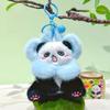 Panda Plush Animal Keyring Pendant With Flower Hat For Bag Decor And Key Chain