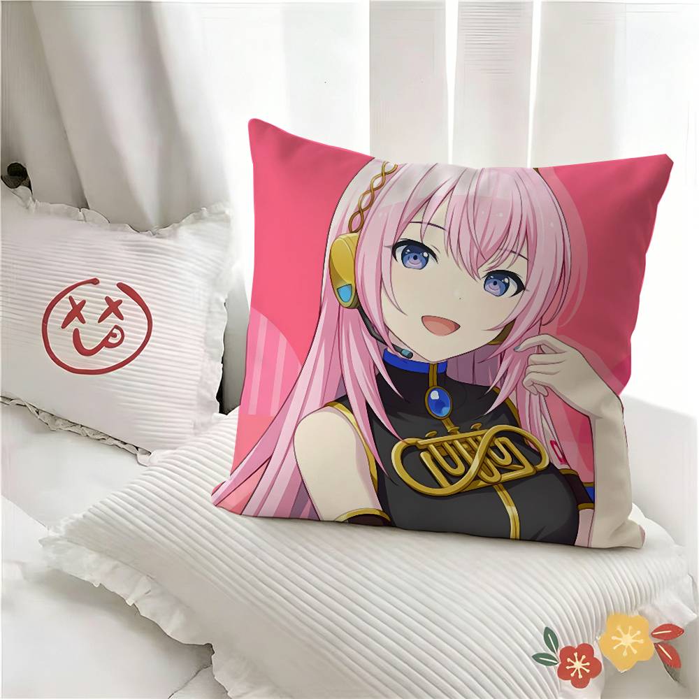 pc Megurine Luka Cartoon Pillow Case Fashion Square Pillowcase Bedroom Sofa Room Ins Decoration Leisure