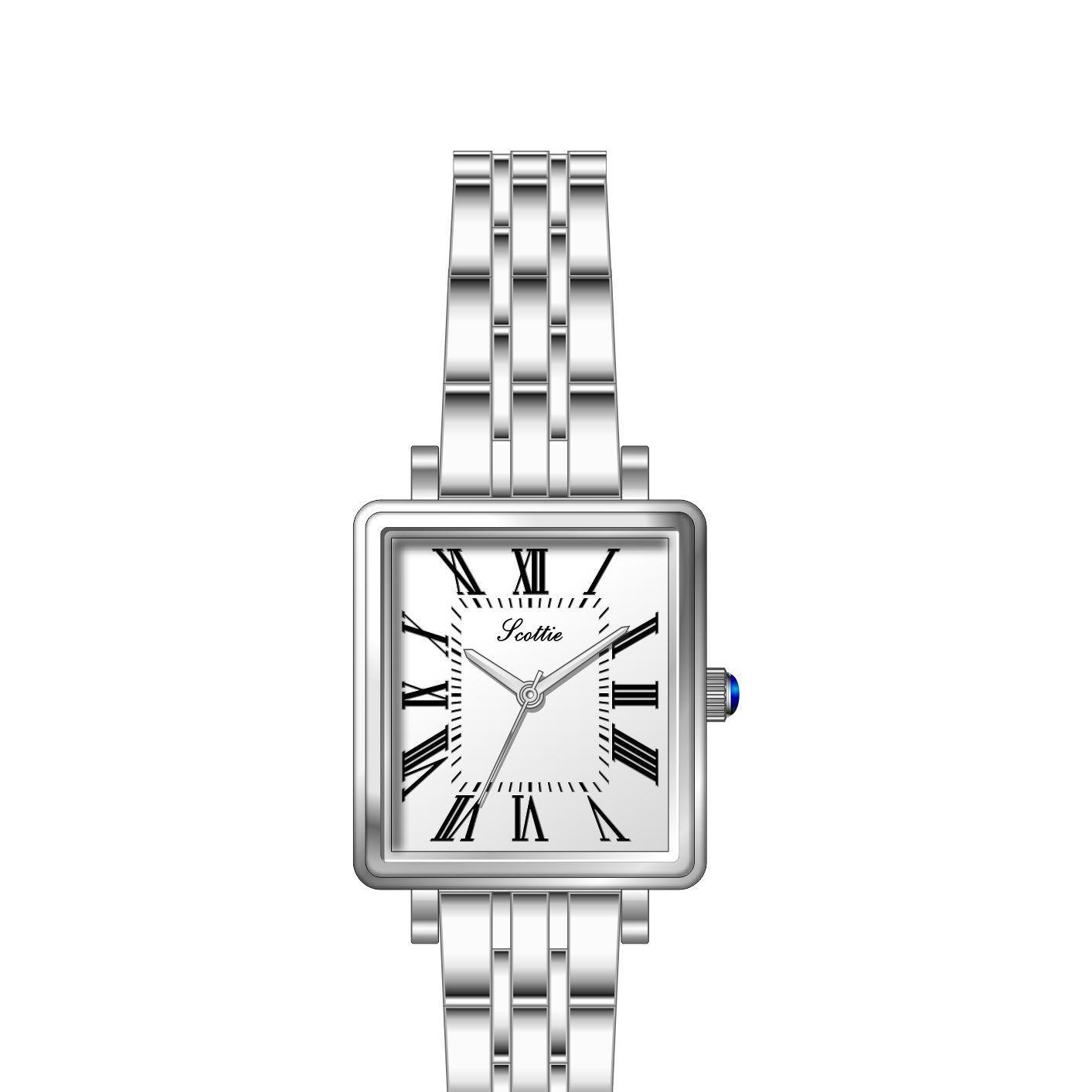 

2023 Scottie Новые летние ретро маленькие квадратные модные простые женские водонепроницаемые часы с камнем Ying, элитные деловые часы