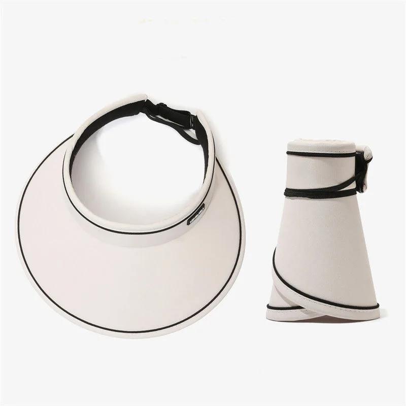 

Женская летняя шляпа от солнца с широкими полями, шляпа с открытым верхом для хвостика, пляжная кепка с защитой от УФ-лучей, уличные солнцезащитные козырьки, складной солнцезащитный козырек, девичий боннет