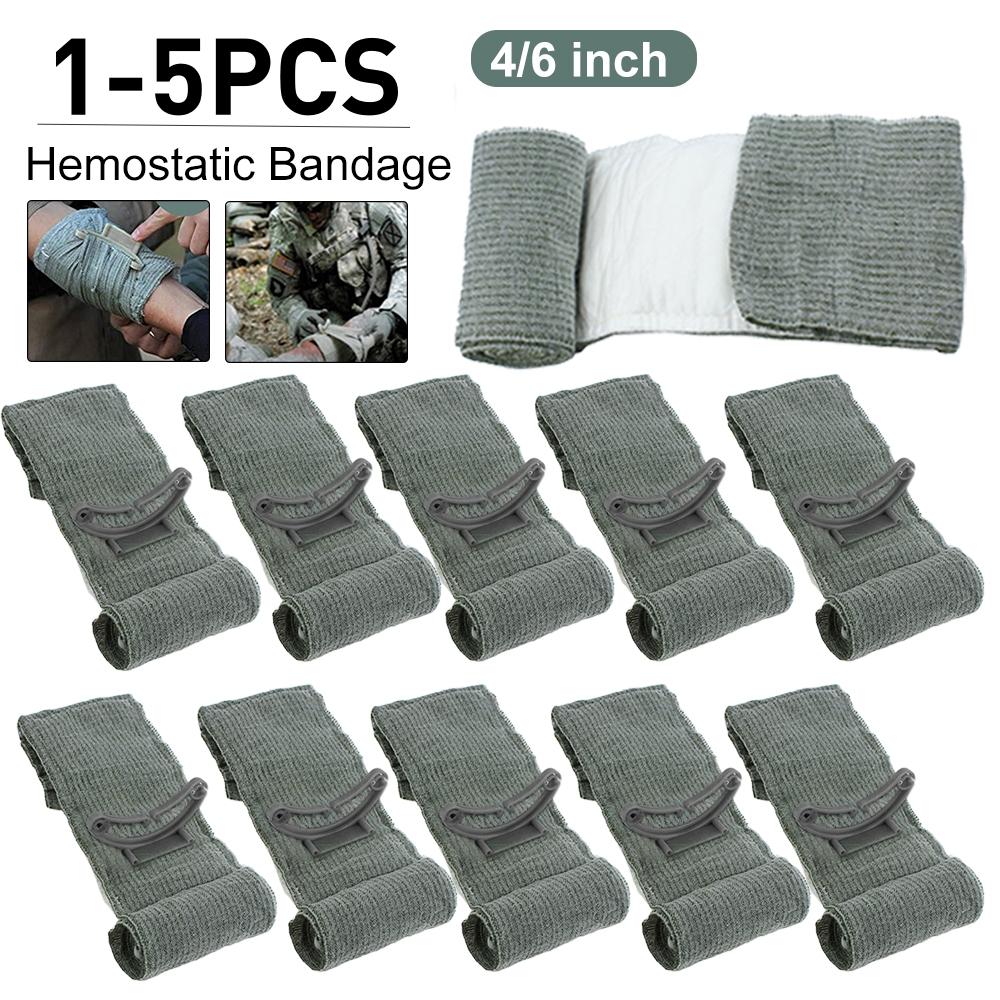 4/6 Inch First Aid Trauma Tourniquet Multifunction Stop Bleeding Gauze Portable Sterile Packaging for Outdoor Emergency