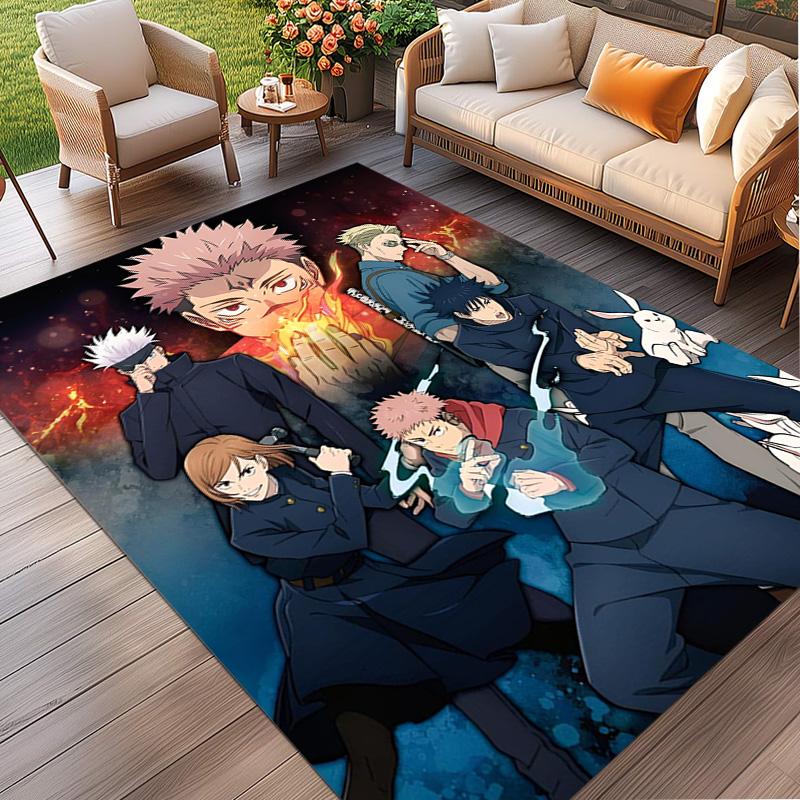 Jujutsu Kaisen Print Rug, Washable Floor Carpet, For Entryway Dorm Laundry Room Office Study, Home Decor Birthday Christmas Gift