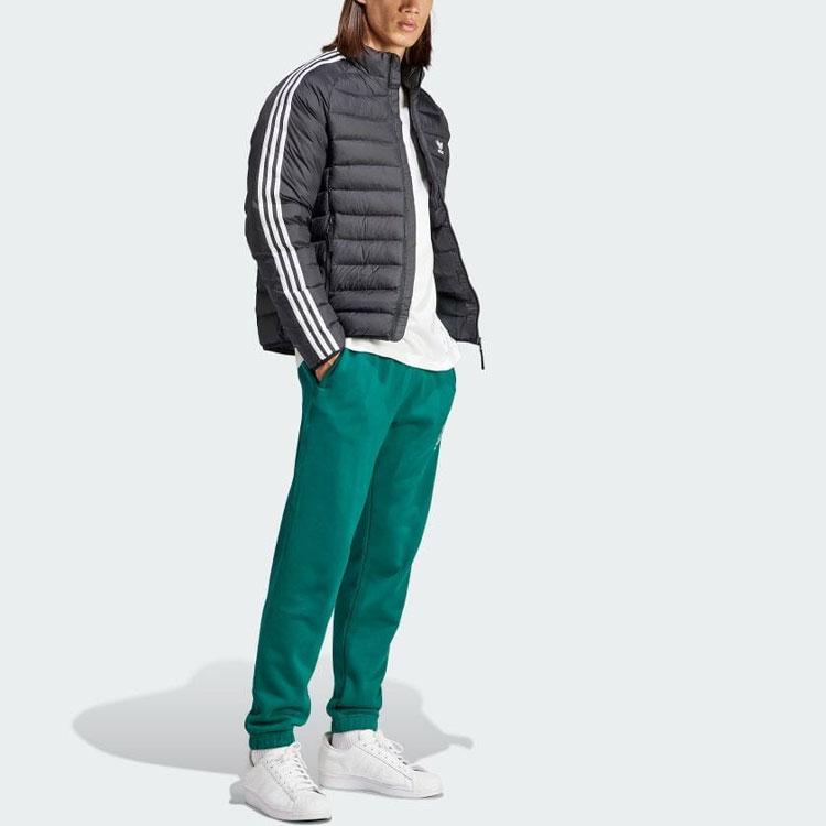 Adidas Originals Color Block Three Stripes Logo Print Zip-Up Stand Collar Long Sleeve Jacket Men Jacket Black IL2565