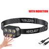 Powerful LED Sensor Headlamp Built-in Battery USB Rechargeable Mini Induction Head Flashlight White/Yellow/Red Headlight