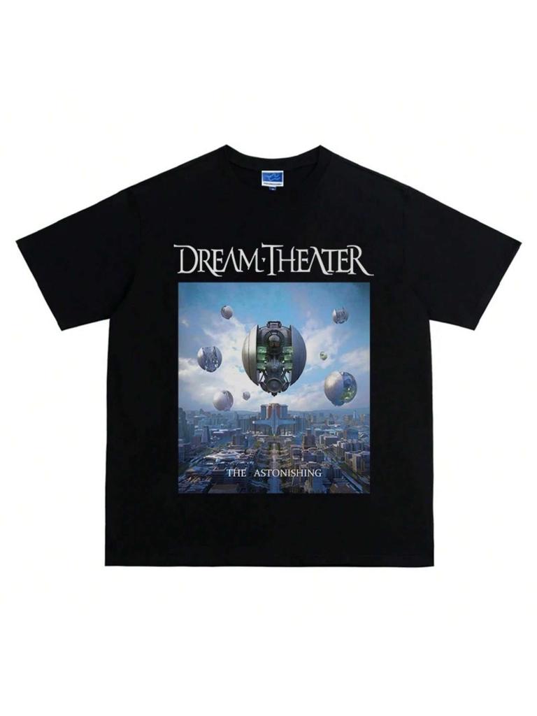 2025 Dream Theatre Band Retro Rock Brand Ins Cotton Printed Short Sleeve T-Shirt High Quality Luxury Brand Selling
