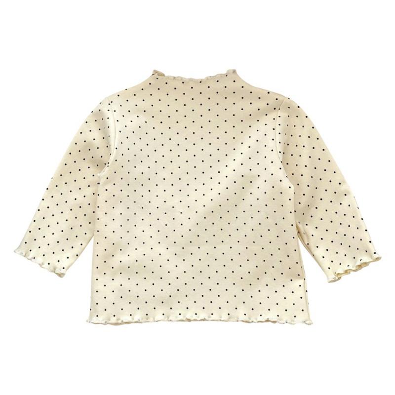 Baby Girl Long Sleeved Top Pleated Printed Cotton T-Shirt Kids Top