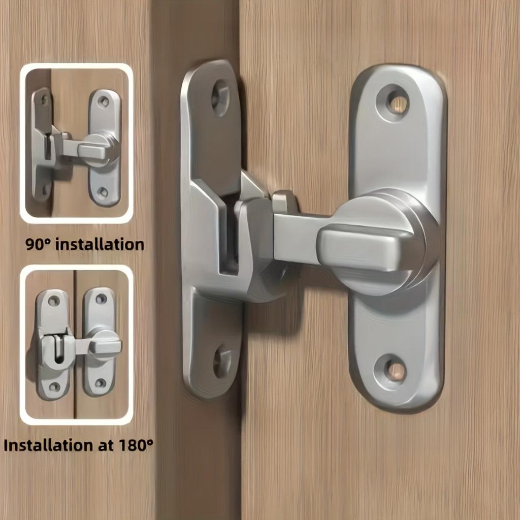 90/180 Degree Rotating Security Locks, Suitable for Barn Doors, Bathroom Sliding Doors, Garages, Bedrooms,Durable Zinc Alloy Security Door Locks