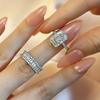 Luxury and extravagant wax inlaid with pairs of rings for women, double-layer stacked marriage proposal rings, manufacturers wholesale shein explosion