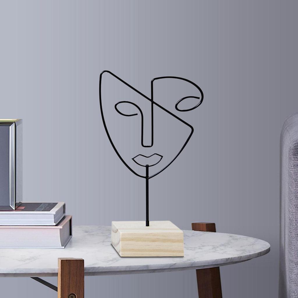 Jewelry Display Rack Face Outline Sculpture Nordic for Shop Ornament Desktop