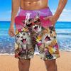 Men's Pattern Animal Cat Swimming Pants Hawaiian Designer Bohemian Casual Daily Holiday Pull Rope Clothing