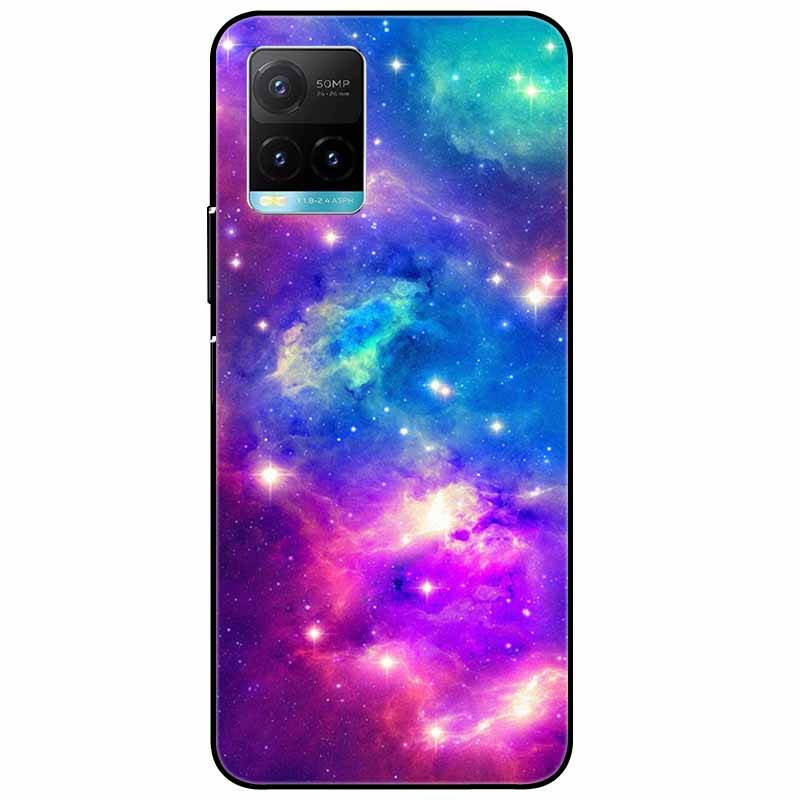 Für vivo Y33s Hülle Y 33s Silikon Weich Bemalt Katze Schwarze Hüllen für Vivo V2109 Y33S Rückseite TPU Hülle für VIVOY33s Cartoon