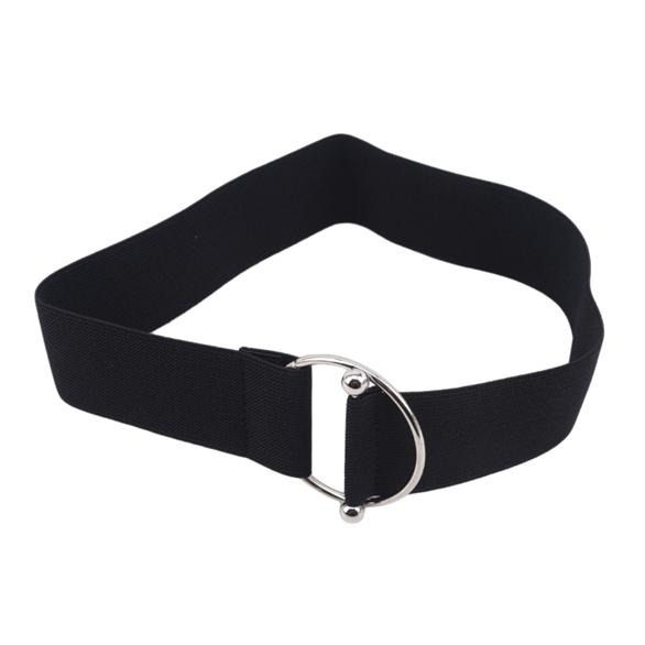 Women's Elastic Belts Round Buckle Belt Fashion Simple Waistband Clothing Decoration