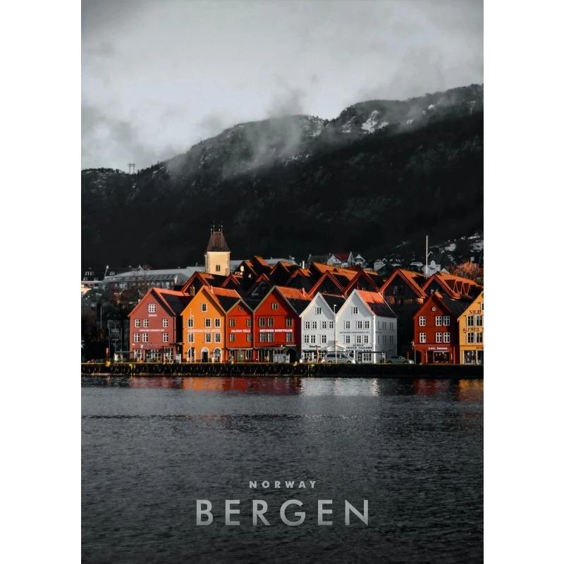 

Современный туристический город Норвегия Аврора горный пейзаж постер холст картина настенные художественные картины для гостиной домашний декор 21cm×30cm NoFrame