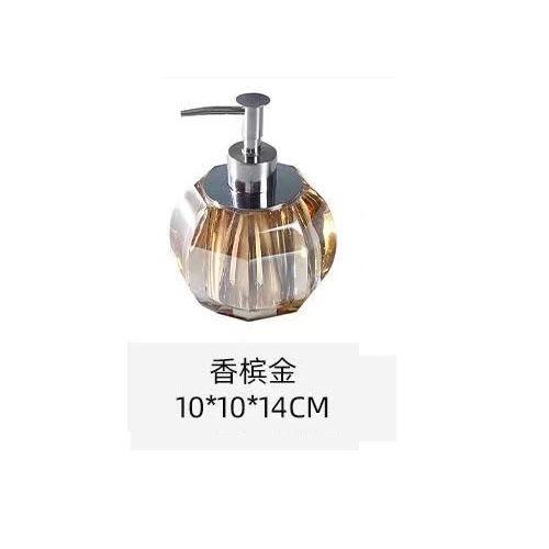 Creative Crystal Glass Lotion Bottle Champagne Gold Diamond Soap Dispenser Portable Liquid Soap Refill Bottle Bathroom Accessory