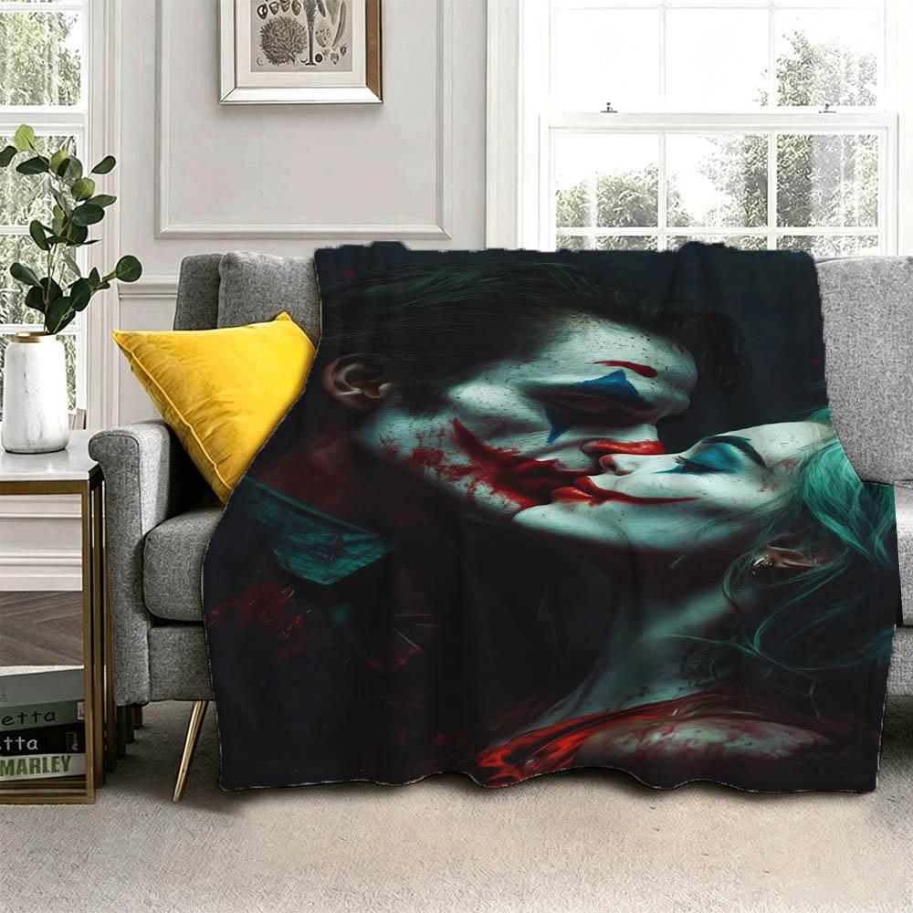 Superhero Laughing J-Joker Movie 3D Flannel Blanket Soft Throw Blanket Art For Home Decor Bedroom Bed Sofa Picnic Fans Gift