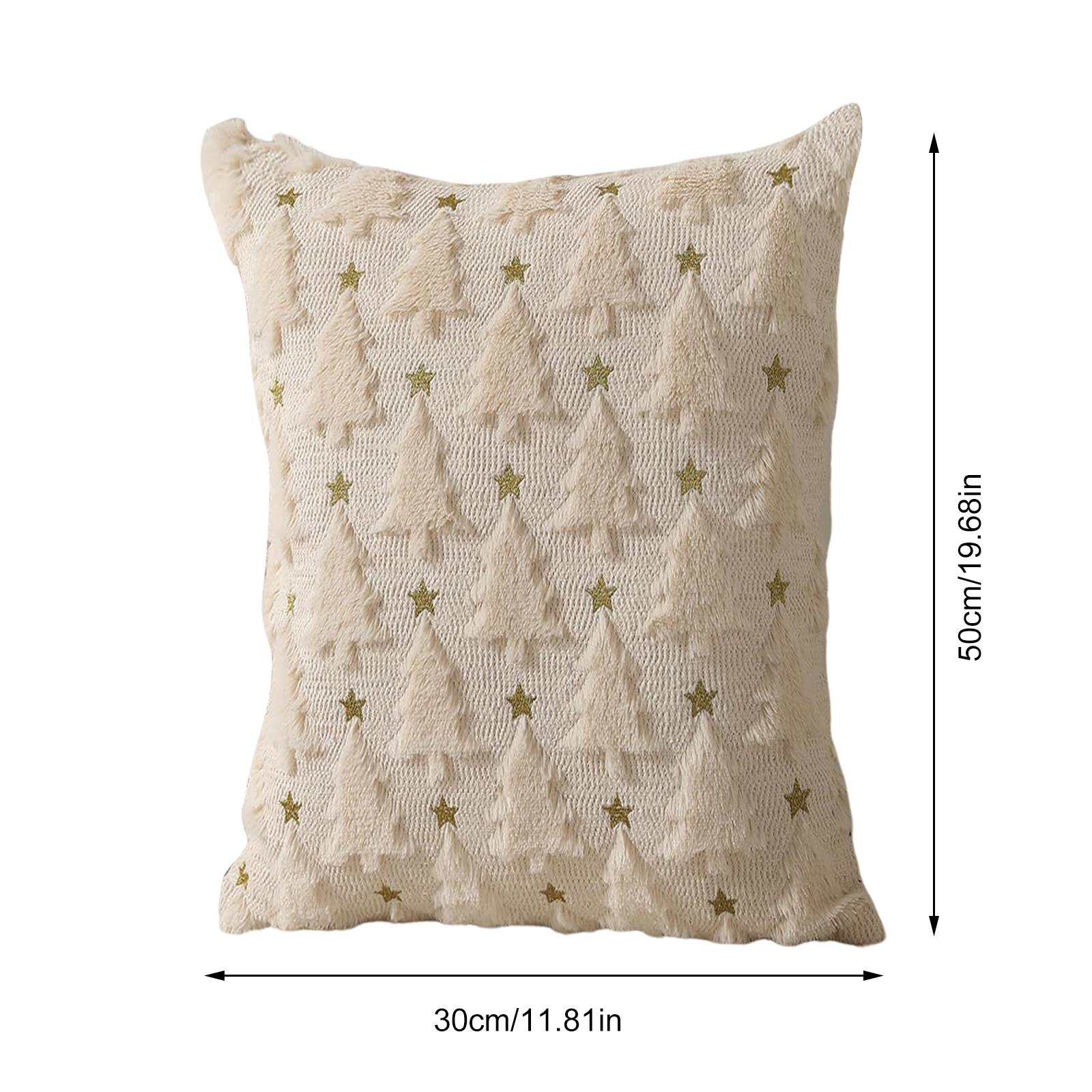 

Christmas Pillow Covers 45x45cm 30x50cm Beige Christmas Tree Throw Pillow Cases Decorations Soft Covers Winter Holiday Decor