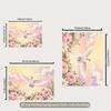 2D Crown White Dove Backdrop, Pink Peony & Sky Background Cloth for Wedding & Party