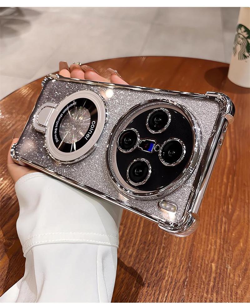 Honor 600 Lite/X8D/X9D/X7C Handyhülle: Galvanisierter Glitzer mit 400SMART Magnetischer Halterung